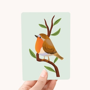 Postkaart Roodborstje - Leuke kaart voor vogel liefhebbers!