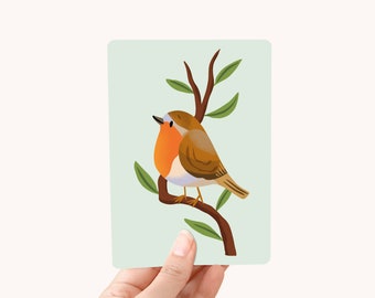 Postcard Robin - Cute card for bird lovers!