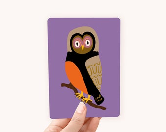 Postcard A6 Owl - Card for kids and animal lovers