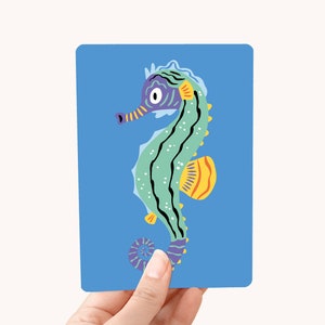 Postkaart Zeepaardje - Leuke kaart voor kids en dierenliefhebbers!