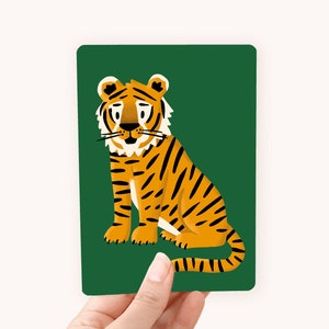Postcard Tiger - Fun card per bambini e amanti degli animali