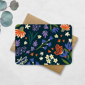 Postkartenblumen - Karte mit Blumendruck A6 - Postkarte Gute Besserung, Geburtstag, Party, Stärke, Freundschaft