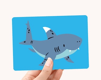 Postcard Shark - Under the Sea - greeting card / postcard