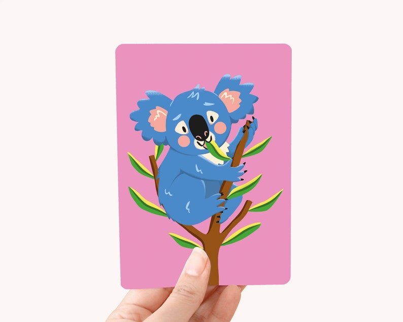 Cartolina Koala - Bella carta per bambini e amanti degli animali! immagine 1