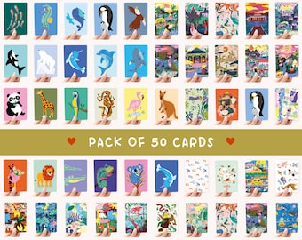 MULTI-PACK! 50x A6 kaarten - Postkaarten / ansichtkaarten