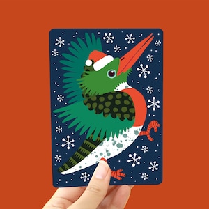 Weihnachtskarte A6 - Eisvogel - Postkarte / Postkarte