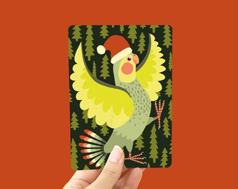 Christmas card A6 - Cockatiel - greeting card / postcard