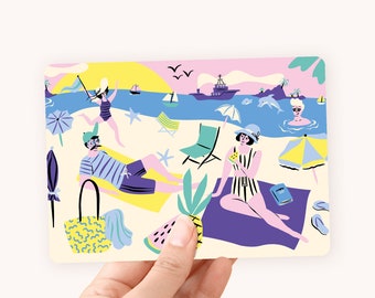 Postcard Beach Life - Summer vibes with this greeting card of a tropical beach