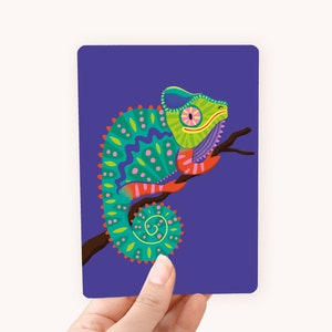 Postkaart Kameleon A6 - Leuke kaart voor kids en dierenliefhebbers!
