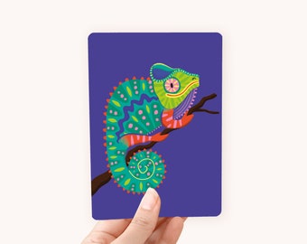 Postcard A6 Chameleon - Card for kids and animal lovers