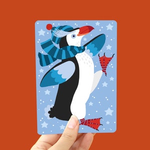 Kerstkaart A6 - Pinguin - postkaart / ansichtkaart