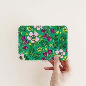 Postcard Flowers Green Card with floral pattern A6 Get Well Soon, Birthday, Friendship, Say Hi image 3