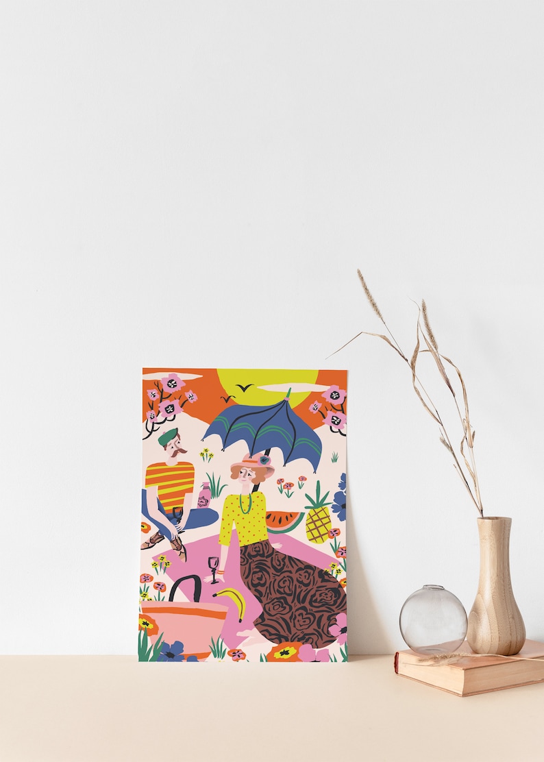 in love Poster Romantic Picnic A3 print A4 poster cute gift for her picnic print I love you poster love poster romantic print