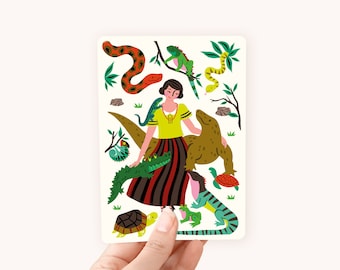 Postcard A6 - Reptiles - greeting card / postcard