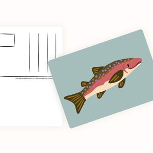 Postcard A6 Salmon Card for kids and animal lovers image 2