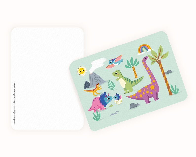 Cartolina Dinoland - Biglietto con Dino's A6 - Biglietto perfetto per i bambini! Include busta kraft immagine 4