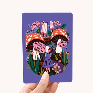 Carte Alice au pays des merveilles - Carte postale / Contes de fées carte postale - Carte de voeux illustrée