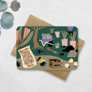 Postkaart Tuinieren - Kaart voor Tuinliefhebbers A6 print - Ansichtkaart Beterschap, Verjaardag, Feestje, Sterkte, Vriendschap