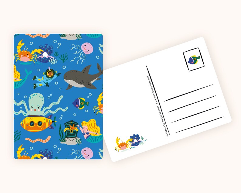 Carta Oceano - Illustrazione del mare - Cartolina / Cartolina per bambini immagine 2