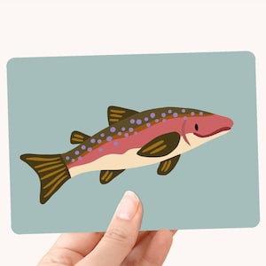 Postcard A6 Salmon Card for kids and animal lovers image 1