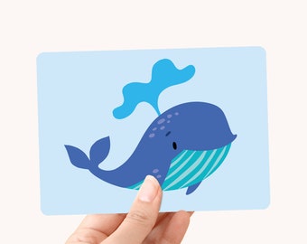 Postcard Whale - Under the Sea - greeting card / postcard