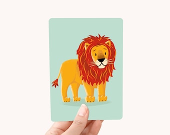 Postcard A6 Lion - Card for kids and animal lovers