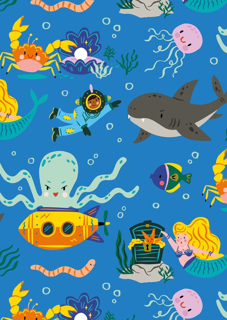 Carta Oceano - Illustrazione del mare - Cartolina / Cartolina per bambini immagine 3
