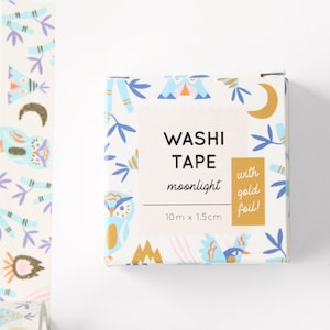 Washi Tape - Moonlight - Met goudfoliedruk - 10m x 1.5cm
