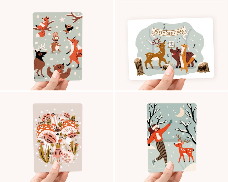 Set de 4 cartes de Noël