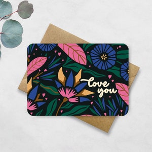 Valentijnskaart Love You - Kaart Liefde A6 - Ansichtkaart Valentijnsdag, Valentijn