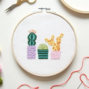 DIY Borduurpakket 1 Cactus door Stitchy Friday Het perfecte cadeau voor DIY liefhebbers DIY kit afbeelding 6