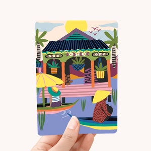 Card A6 - Water Village Cambodia - greeting card / postcard - digital print - greeting cards set Marijke Buurlage postcard set greeting set