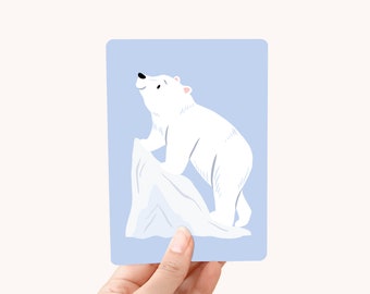 Postcard A6 Polar Bear - Card for kids and animal lovers