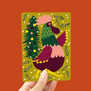 Kerstkaart A6 - Haan - postkaart / ansichtkaart