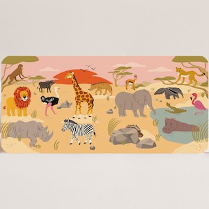 Luxe Postkaart XL Savanne - Grote Dierenkaart met gerecyclede envelop!