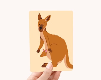 Postcard A6 Kangaroo - Card for kids and animal lovers