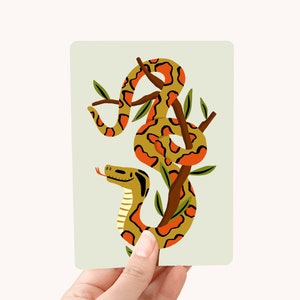 Postcard Snake - Spaßkarte für Kinder und Tierliebhaber!
