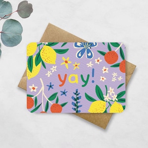 Postcard Party Quote - Yay Card A6 - Cartolina compleanno, festa, passato, nuovo lavoro o nuova casa