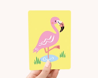 Postcard A6 Flamingo - Greeting Card for kids