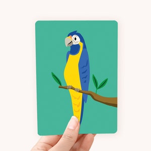 Postkaart Ara Papegaai - Leuke kaart voor kids en dierenliefhebbers!