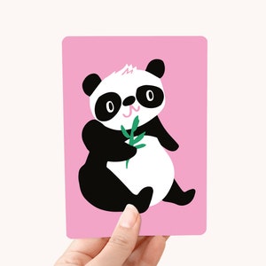 Postkaart Panda - Ansichtkaart met Roze Pandabeer