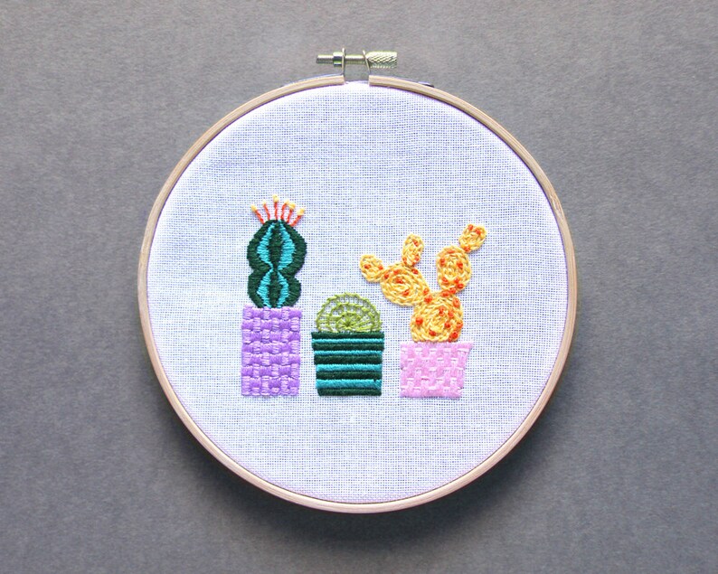 DIY Borduurpakket 1 Cactus door Stitchy Friday Het perfecte cadeau voor DIY liefhebbers DIY kit afbeelding 8