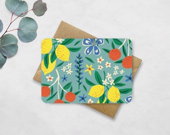 Postcard Flowers - Card with floral pattern A6 - Get Well Soon, Birthday, Friendship, Say Hi