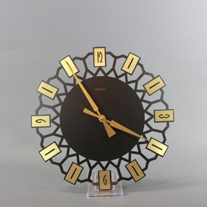 Mid Century Starburst Wall Clock by PRIMUS German Vintage Kitchen Clock - 1960s
