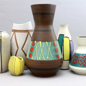 Vintage Mid Century Modern CARSTENS TÖNNIESHOF 1218-29 AUSTRIA Wgp West German Pottery Rare Modernist Abstract Decor 1950s 50s