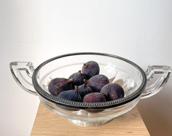 Vintage French Art Deco Glass Fruit Bowl Verlys France Greek Roman Style