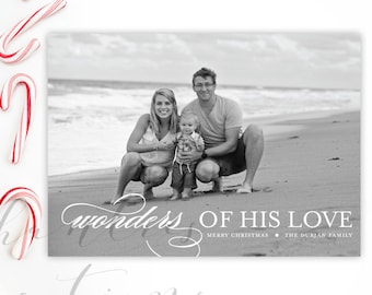 Wonders Of His Love Christmas Card -Holiday Card Digital or Print