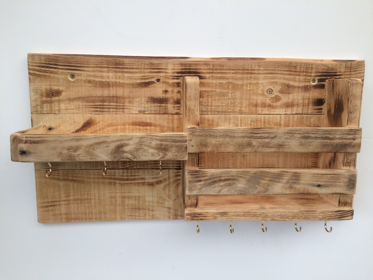 Rustic Key Hook Shelf Etsy