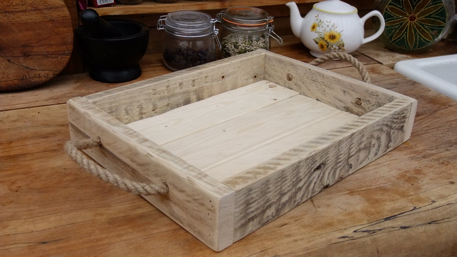Rustic Breakfast Tray / Handmade Wooden Tray Pallet Wood Etsy UK