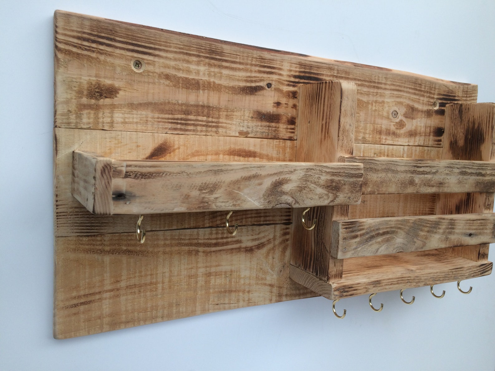 Rustic Key Hook Shelf Etsy
